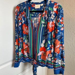 Anthropologie Maeve Retro Long Sleeve Top Sz 12 FREE SHIPPING!